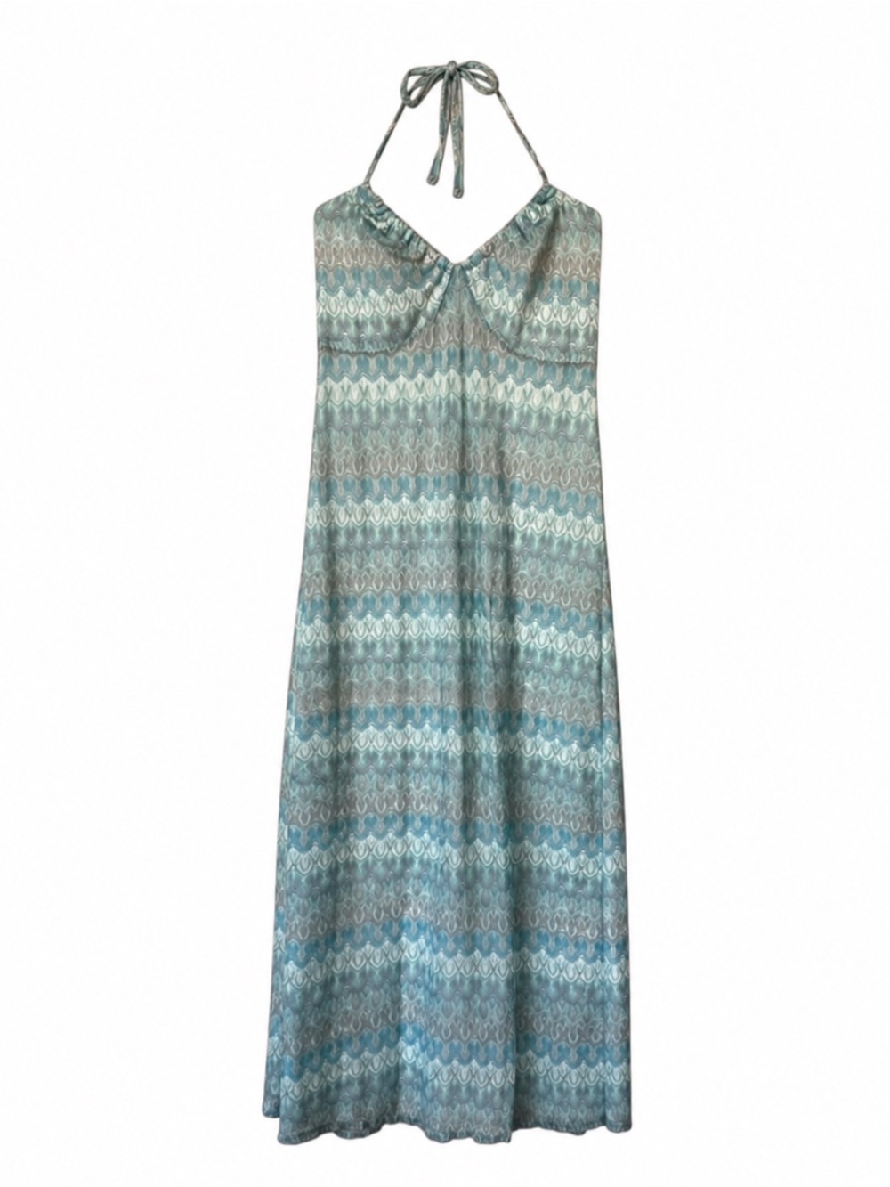 Wild Fable XL Blue Pastel Crochet Halter Midi Dress Boho Beach